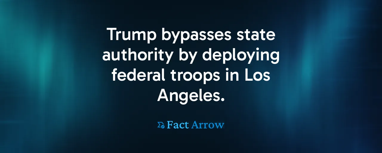 Trump bypasses state authority by deploying federal troops in Los Angeles.