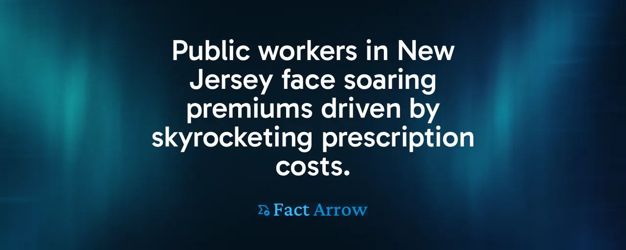 Public workers in New Jersey face soaring premiums driven by skyrocketing prescription costs.