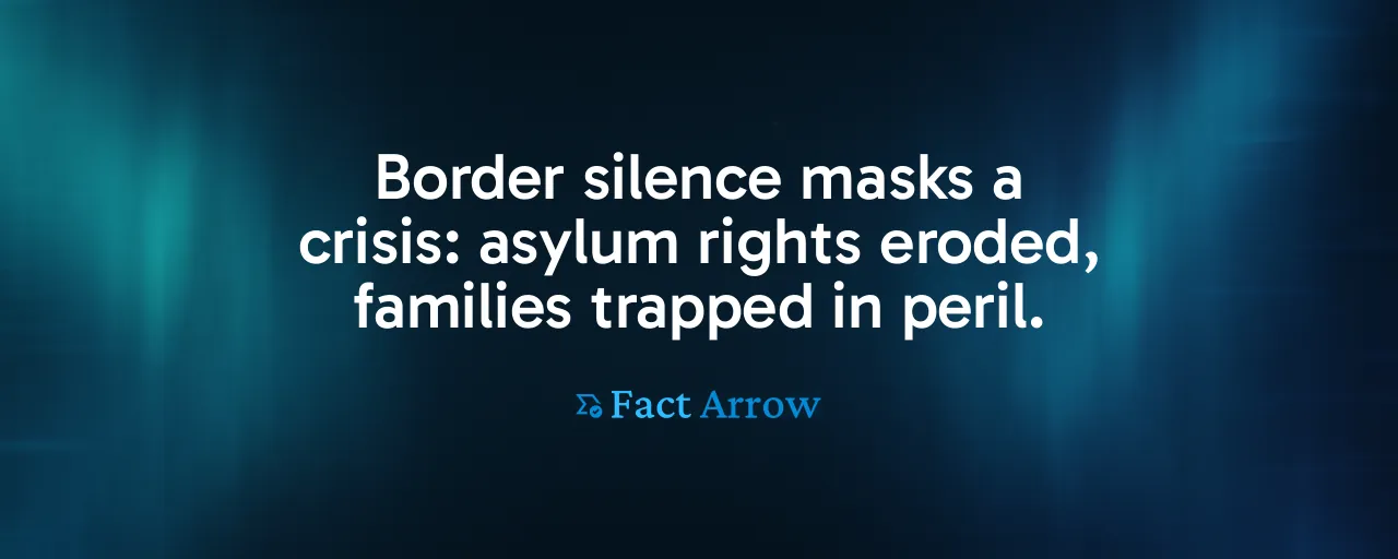 Border silence masks a crisis: asylum rights eroded, families trapped in peril.