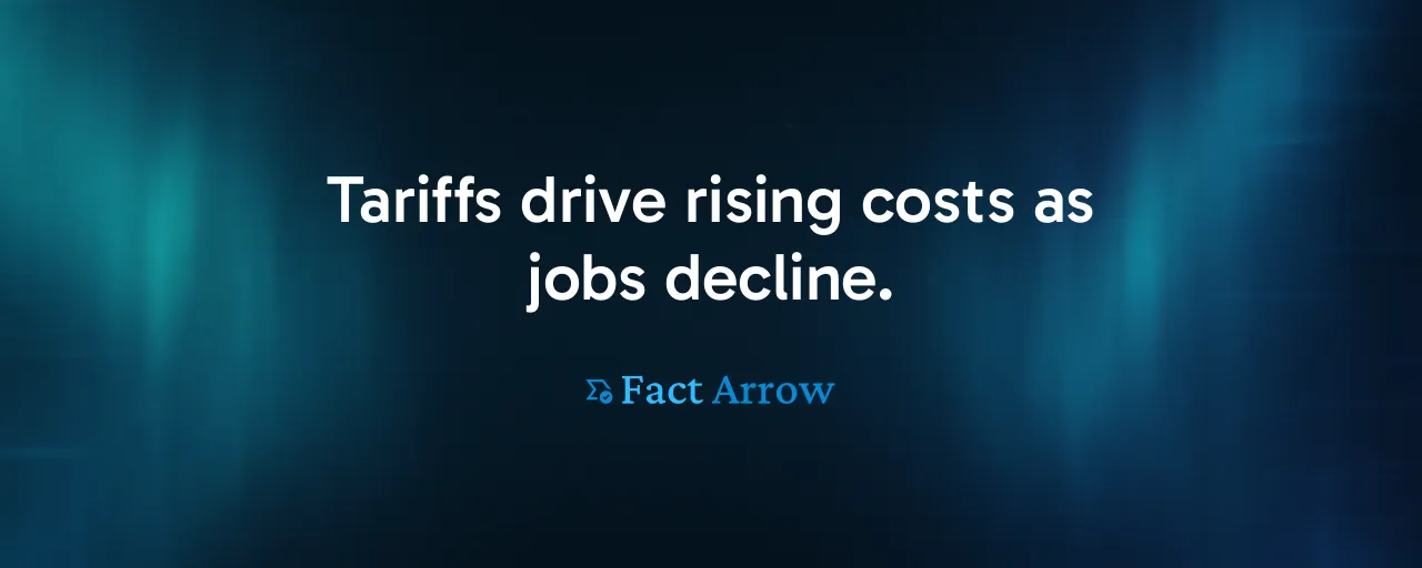 Tariffs drive rising costs as jobs decline.