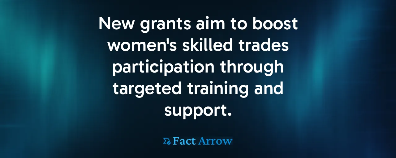 New grants aim to boost women's skilled trades participation through targeted training and support.